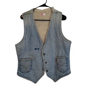 Levi’s Vintage Light Blue Trucker Sherpa Vest Size Large